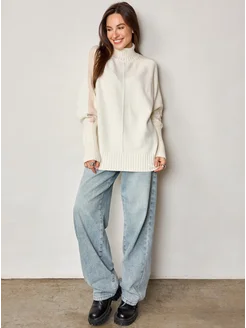 МОДАМА Свитер оверсайз кашемировый с воротником стойка - фото 10