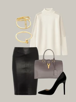 МОДАМА Свитер оверсайз кашемировый с воротником стойка - фото 9