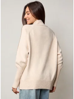 МОДАМА Свитер оверсайз кашемировый с воротником стойка - фото 10