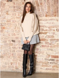 МОДАМА Свитер оверсайз кашемировый с воротником стойка - фото 11