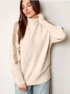 МОДАМА Свитер оверсайз кашемировый с воротником стойка - фото 17