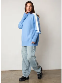 МОДАМА Свитер оверсайз кашемировый с воротником стойка - фото 15