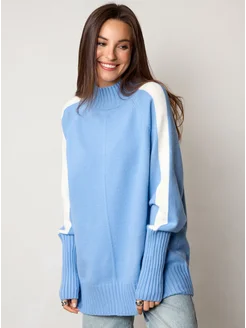 МОДАМА Свитер оверсайз кашемировый с воротником стойка - фото 20