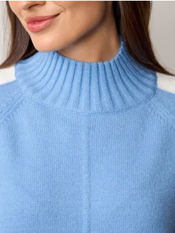 МОДАМА Свитер оверсайз кашемировый с воротником стойка - фото 8