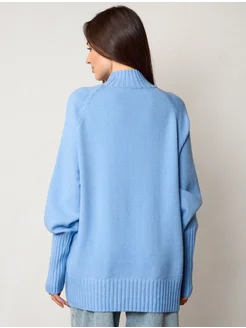 МОДАМА Свитер оверсайз кашемировый с воротником стойка - фото 9