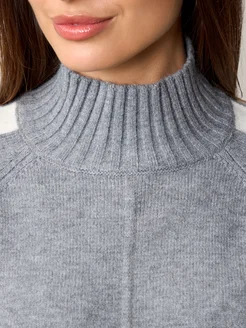 МОДАМА Свитер оверсайз кашемировый с воротником стойка - фото 8