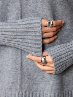 МОДАМА Свитер оверсайз кашемировый с воротником стойка - фото 9