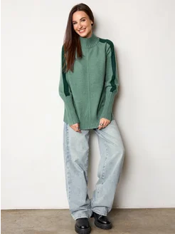 МОДАМА Свитер оверсайз кашемировый с воротником стойка - фото 13