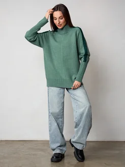 МОДАМА Свитер оверсайз кашемировый с воротником стойка - фото 14