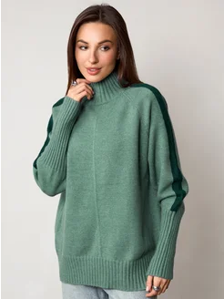 МОДАМА Свитер оверсайз кашемировый с воротником стойка - фото 15