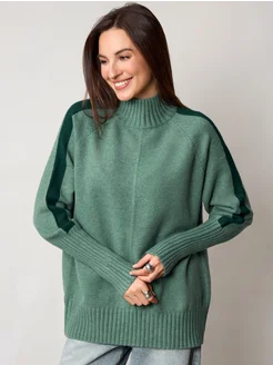 МОДАМА Свитер оверсайз кашемировый с воротником стойка - фото 17