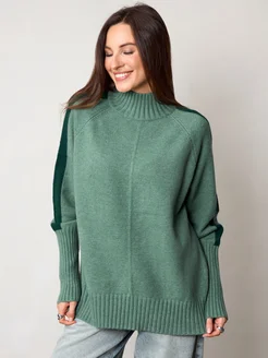 МОДАМА Свитер оверсайз кашемировый с воротником стойка - фото 18