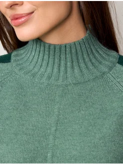 МОДАМА Свитер оверсайз кашемировый с воротником стойка - фото 5