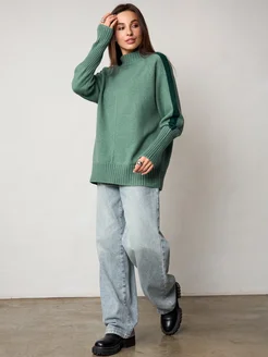 МОДАМА Свитер оверсайз кашемировый с воротником стойка - фото 9