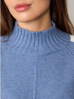 МОДАМА Свитер оверсайз кашемировый удлиненный с воротником стойка - фото 4