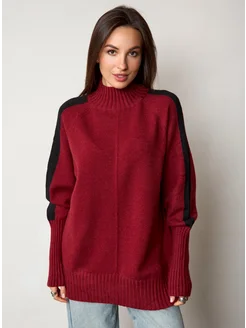 МОДАМА Свитер оверсайз кашемировый с воротником стойка - фото 10