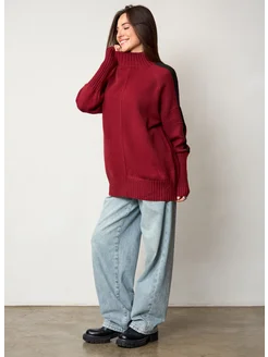 МОДАМА Свитер оверсайз кашемировый с воротником стойка - фото 13