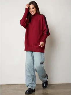 МОДАМА Свитер оверсайз кашемировый с воротником стойка - фото 14