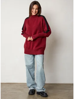 МОДАМА Свитер оверсайз кашемировый с воротником стойка - фото 15