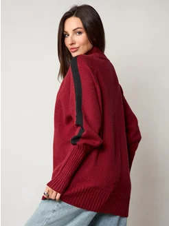 МОДАМА Свитер оверсайз кашемировый с воротником стойка - фото 3