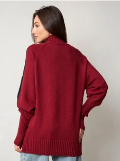 МОДАМА Свитер оверсайз кашемировый с воротником стойка - фото 4