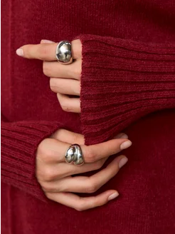 МОДАМА Свитер оверсайз кашемировый с воротником стойка - фото 7