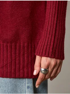 МОДАМА Свитер оверсайз кашемировый с воротником стойка - фото 8