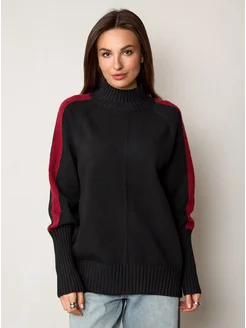 МОДАМА Свитер оверсайз кашемировый с воротником стойка - фото 14