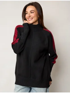 МОДАМА Свитер оверсайз кашемировый с воротником стойка - фото 16