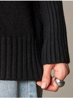 МОДАМА Свитер оверсайз кашемировый с воротником стойка - фото 7