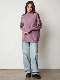 МОДАМА Свитер оверсайз кашемировый с воротником стойка - фото 13