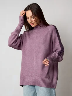 МОДАМА Свитер оверсайз кашемировый с воротником стойка - фото 2