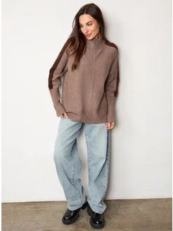 МОДАМА Свитер оверсайз кашемировый с воротником стойка - фото 12