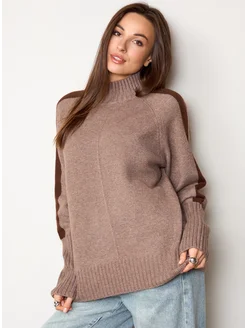 МОДАМА Свитер оверсайз кашемировый с воротником стойка - фото 16