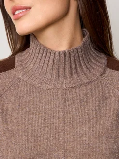 МОДАМА Свитер оверсайз кашемировый с воротником стойка - фото 5