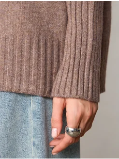 МОДАМА Свитер оверсайз кашемировый с воротником стойка - фото 7