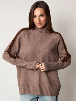 МОДАМА Свитер оверсайз кашемировый с воротником стойка - фото 8