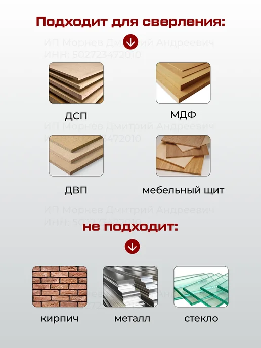 Набор сверл по дереву с шестигранным хвостовиком, серый, фото 4