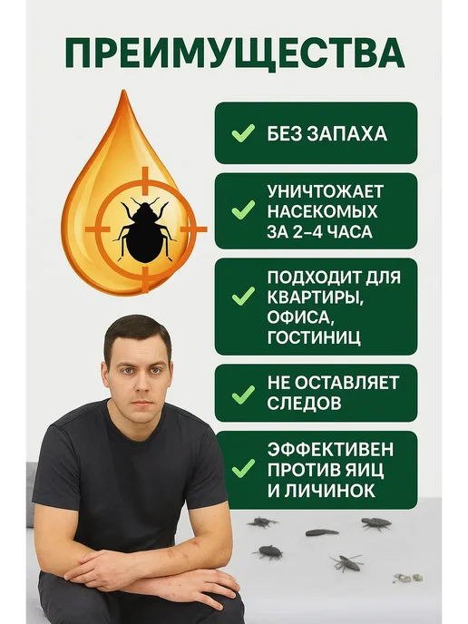 StivShops Средство от клопов и насекомых спрей Антиклоп, вариант, фото 3