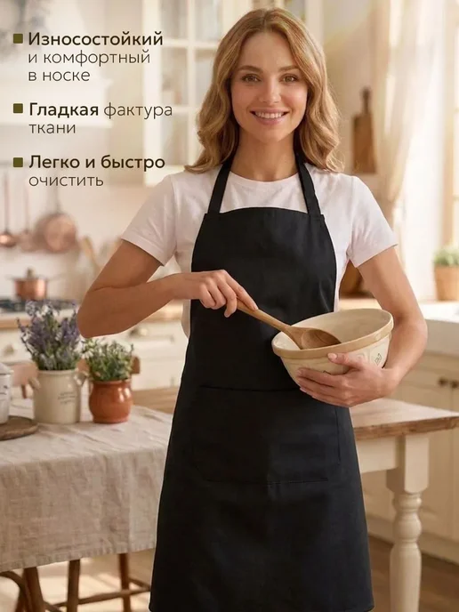 Экономь и я Фартук кухонный 65х75 женский для готовки для дома и дачи, 65x75, фото 2