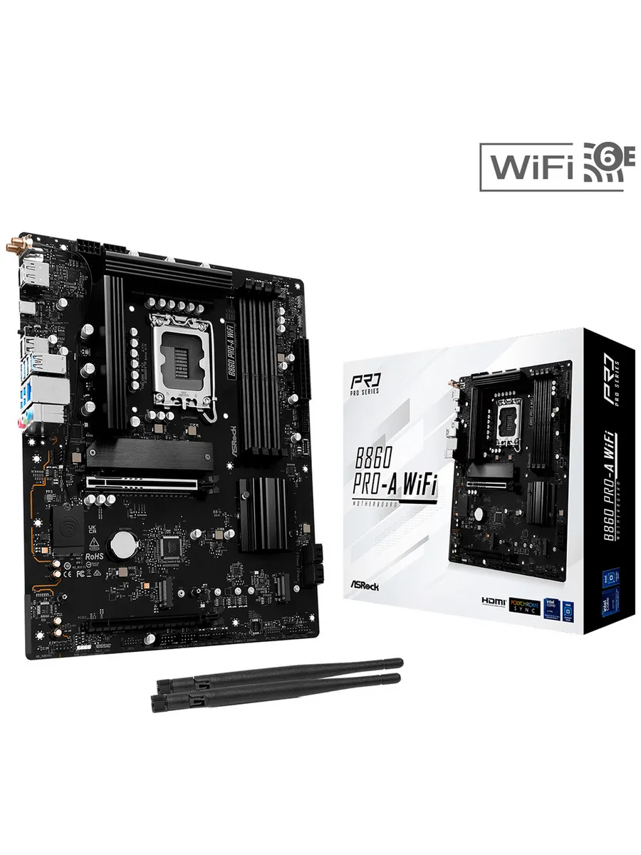 Материнская плата B860 PRO-A WIFI (LGA1851, ATX) ASRock 501397674 купить за 15 178 ₽ в интернет‑магазине Wildberries