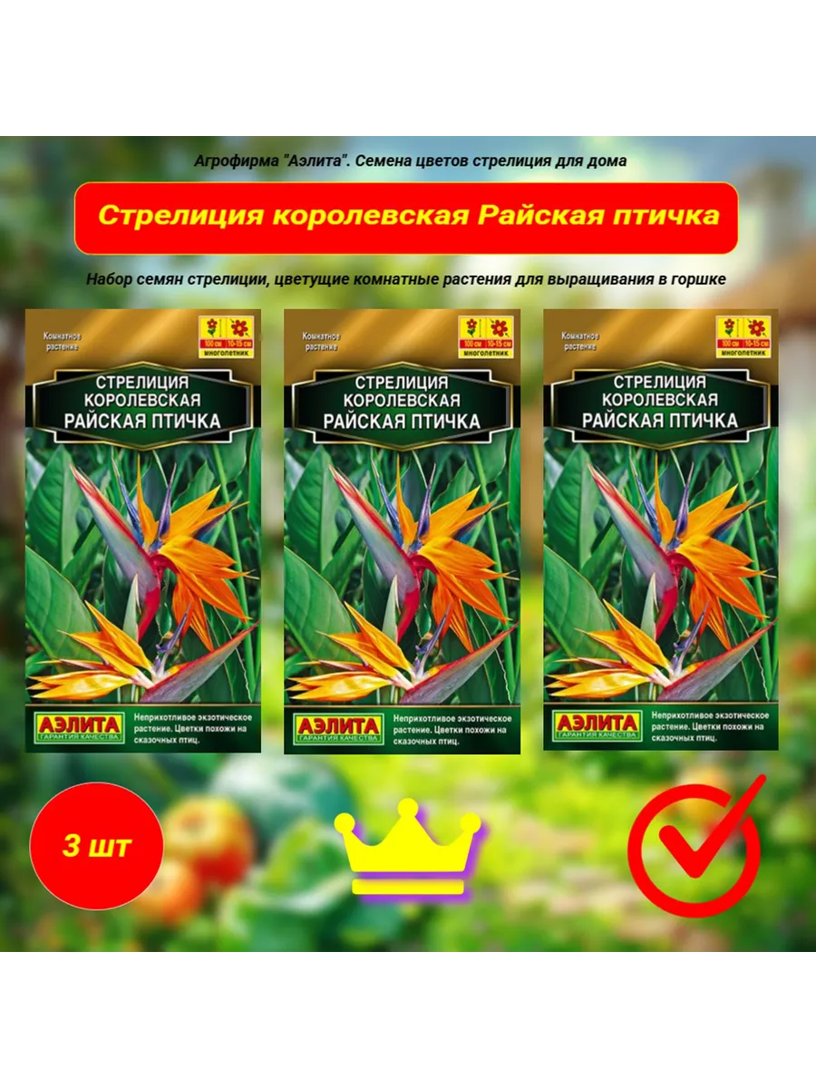 Стрелиция королевская "Райская птичка". 3 шт. Аэлита