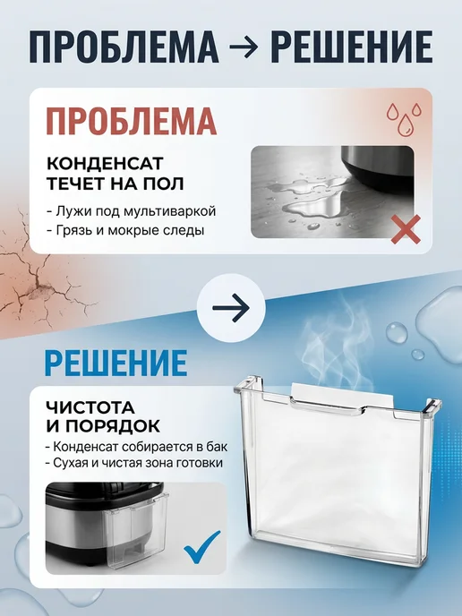 Moulinex Контейнер конденсата мультиварки CY625, белый, фото 8