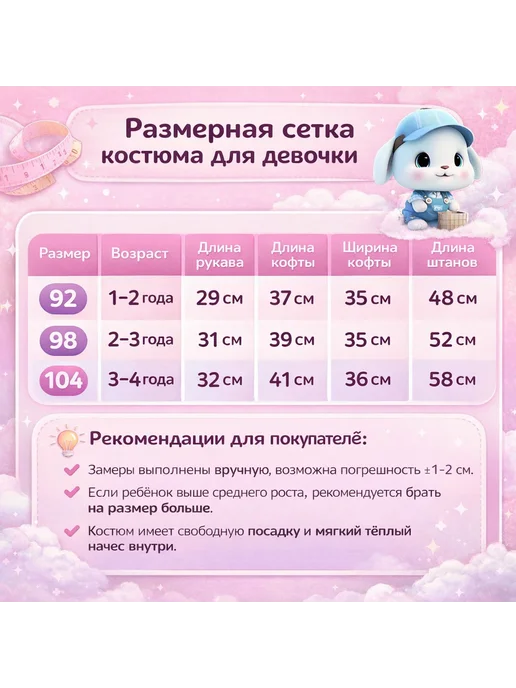 Костюм тёплый для девочки с начесом детский, розовый, фото 4