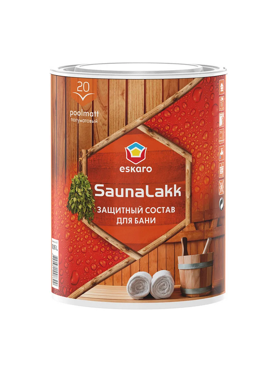 Лак Eskaro Saunalakk для бань и саун акрилатный бесцветный 0