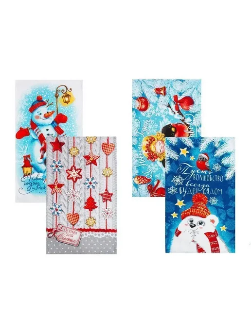 Сима-Ленд & Доляна Полотенце кухонное новогоднее 35х60 см - 4 шт, 35x60 см, 4 шт, фото 7