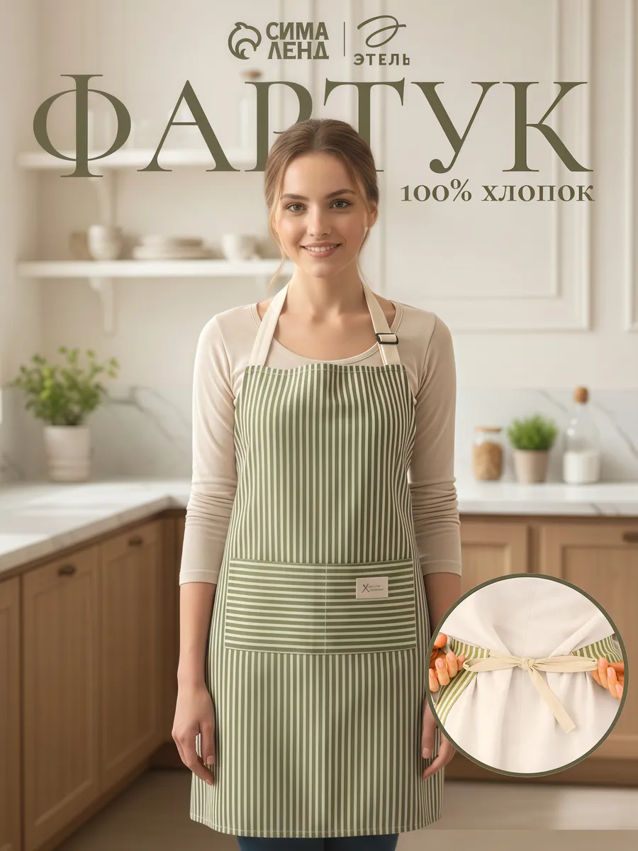 Фартук кухонный с карманом унисекс