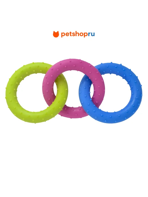 PetShop Игрушка для собак кольцо резиновое набор 15,5 см Tappi, голубой, фото 2