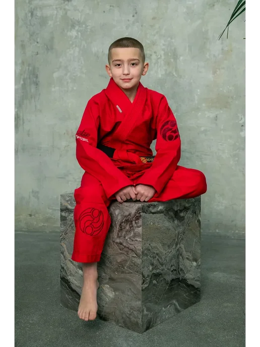 Reverse Fightwear Красное детское Кимоно для бжж и грэпплинга Reverse PureFlow, красный, фото 2