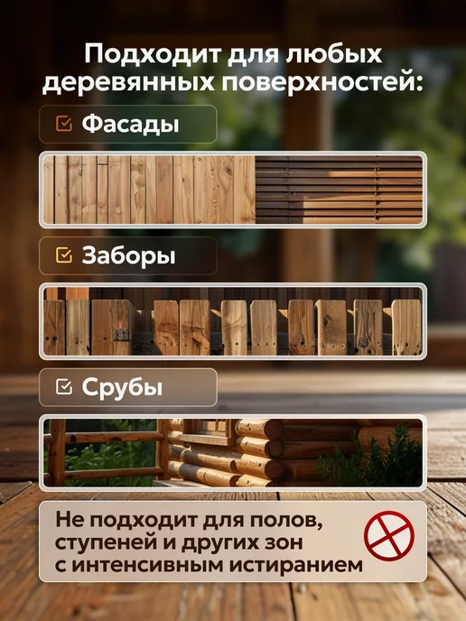 MASTERFARBE Пропитка для дерева орех антисептик для древесины 2,5л, 2,5 л, фото 3